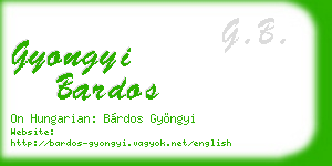 gyongyi bardos business card