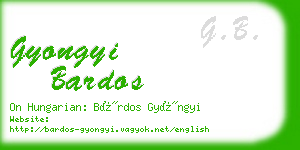 gyongyi bardos business card